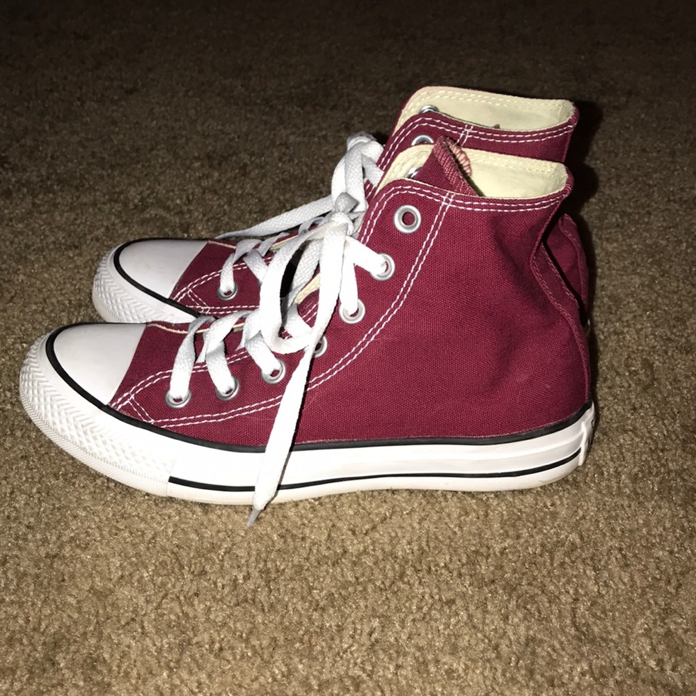 Maroon High Top Converse - Picture 5 of 6
